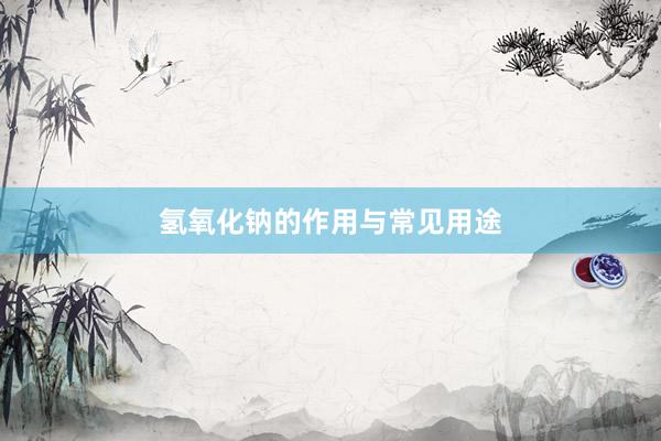 氢氧化钠的作用与常见用途